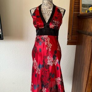 B Darlin Red and Black Floral Dress